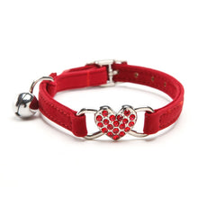 Load image into Gallery viewer, Heart Charm and Bell Cat Collar