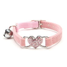 Load image into Gallery viewer, Heart Charm and Bell Cat Collar