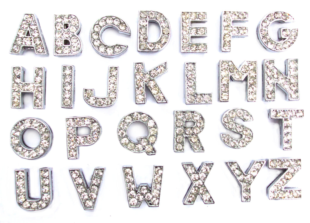 Crystal Slider Letters - Silver